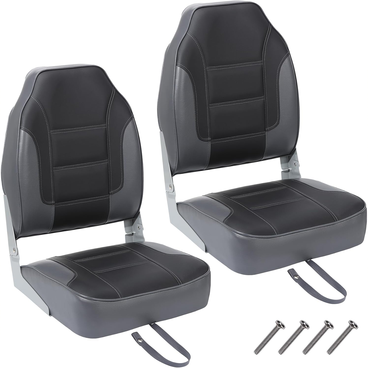 Fishing Boat Seat - 2-pack opvouwbare bootstoelen, hoge rugvisbootstoel, comfortabele